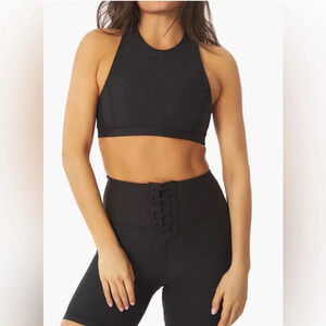 WeWoreWhat Black Racerback Sports Bra Black Size Small EUC